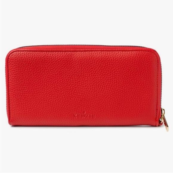 Kedzie ECLIPSE Zip Around Red Clutch Wristlet Vegan Leather NWT Retail $29 - Picture 2 of 11